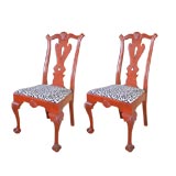 Pair of  painted side chairs