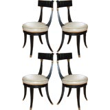 Set of Four Regency-Style Ebonized Chairs