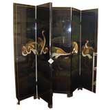 Six panel folding laquered screen