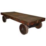 Rail road cart coffee table