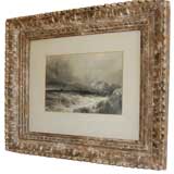 Antique J.M.W. Turner  "ship in rough seas" Charcoal Drawing