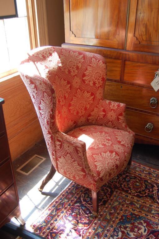 American Rare  Federal Period barrel back wing chair