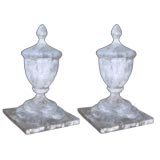 Pair of weathered wood finials
