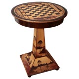 A Marquetry Chess Table Signed Galle
