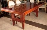 A Jules Leleu Rosewood Draw Leaf Parquerty Dining Table