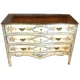 An Italian Rococo Polychrome-Decorated Commode