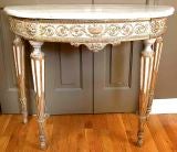 Antique A Neoclassic Parcel-gilt and Cream-painted Demilune Console