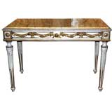 Italian Neoclassic White Painted
Parcel Gilt Console Table Italian Neoclassic White Painted
Parcel Gilt Console Table