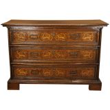 Italian Baroque Walnut Marquetry Commode
