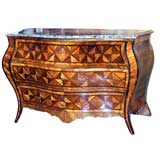 Swedish Rococo Walnut 
Fruitwood Parquetry Commode