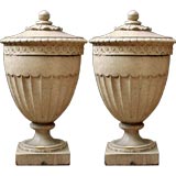 A Pair of English Cast Stone Urns