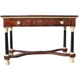 An Italian Empire Parcel Gilt and Ebonized Mahogany Console An Italian Empire Parcel Gilt and Ebonized Mahogany Console