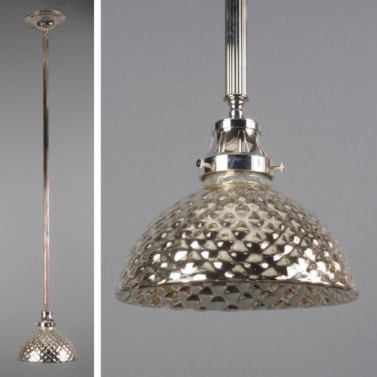 American Quilted mercury glass pendant