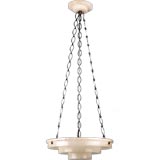 Vintage A three-tiered alabaster dome chandelier