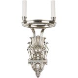 A two light silver sconce by the Sterling Bronze Co.