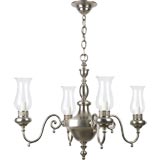 A four arm nickel chandelier