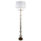 Antique A bronze and cut-crystal floor lamp