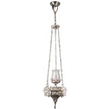A silverplated hanging light