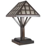 A rosewood and capiz shell Arts and Crafts table lamp