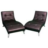 Pair of Italian Black Chaise Longue Pair of Italian Black Chaise Longue