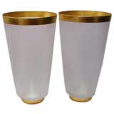 Pair of Murano Glass Vases with Gold.
