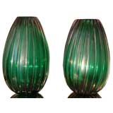 Pair of Iridescent Murano Glass Vases.