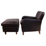 Pair of Magistretti for  DePadova Leather Armchair with Ottoman.