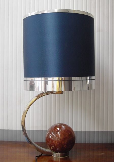 Pair of Italian Lamps with marble sphere decorative base.