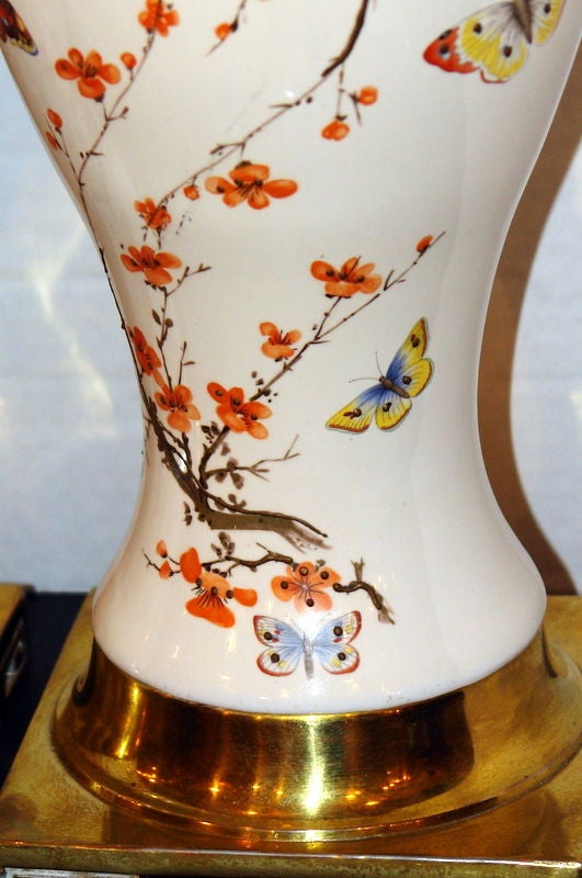 Mid-20th Century Chinoiserie Porcelain Table Lamps
