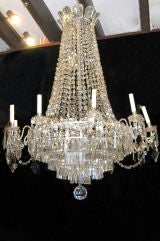 Large Silver Plated and Crystals Chandelier