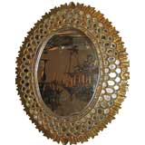 Antique Spanish Colonial Style Gilt Wood Mirror