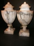 Alabaster urn lamps
