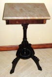 Antique Side Table with Marble Top