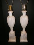 Carved Alabaster Table Lamps