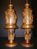 Bronze Relief Table Lamps by Barbedianne