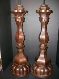 Large Tole Candle Stick Lamps