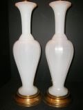 Antique Opaline glass table lamps