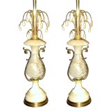 Vintage Pair of Alabaster Table Lamps