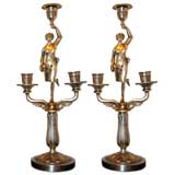 Pair of Empire-style Figural Candlesticks