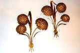 Gilt Metal "Bouquet" Sconces