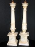 Carved Alabaster Lamps Antique Carved Alabaster Lamps