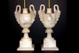 Carved Alabaster Table Lamps