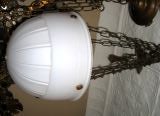 Pair of French Milk Glass Light Fixtures
