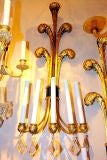Set of Four Large Sconces  with Feather Motif