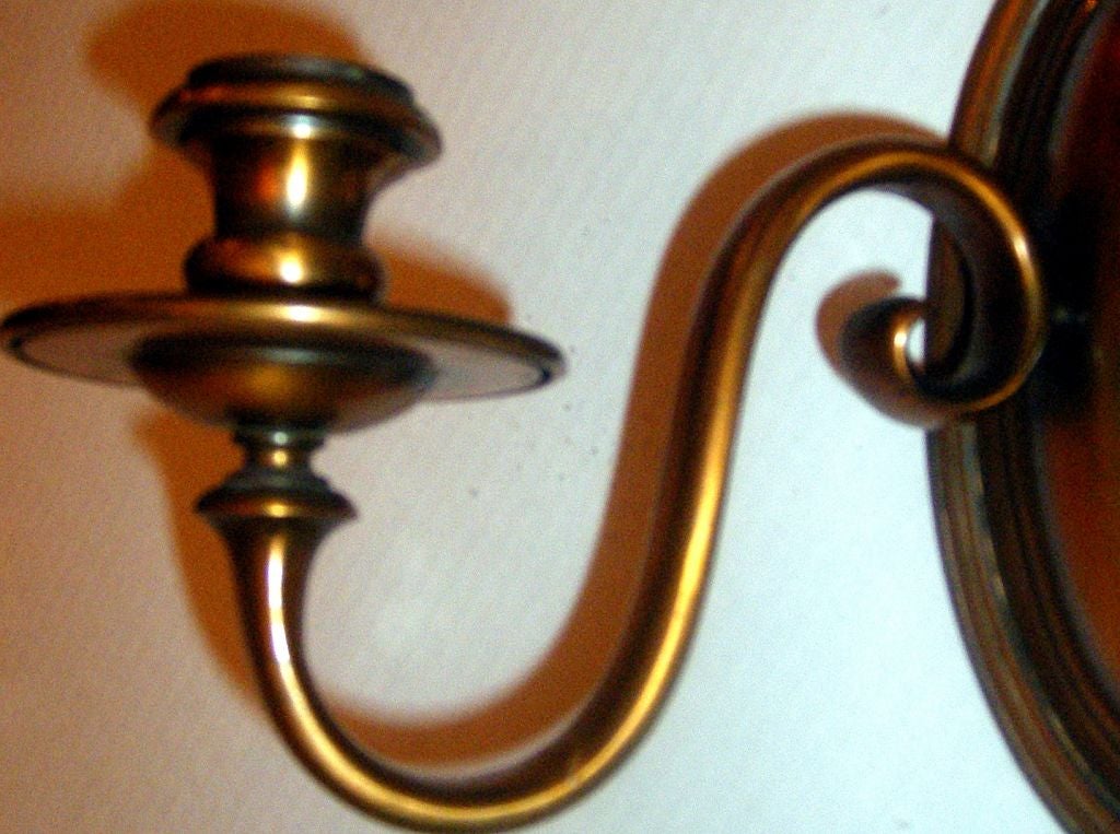 Pair of Antique Neoclassic Copper Sconces In Excellent Condition For Sale In New York, NY