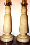 Carved Alabaster Table Lamps