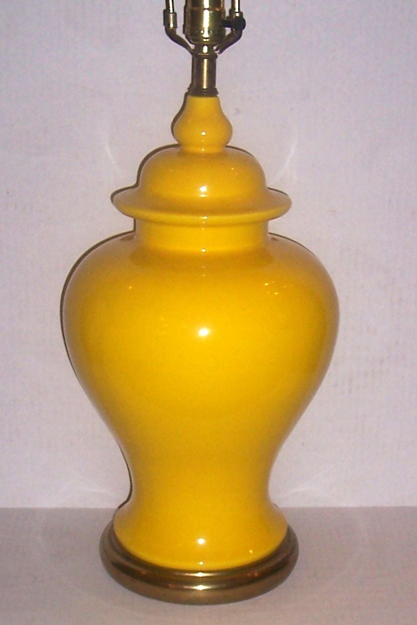 Single Yellow Table Lamp For Sale at 1stdibs