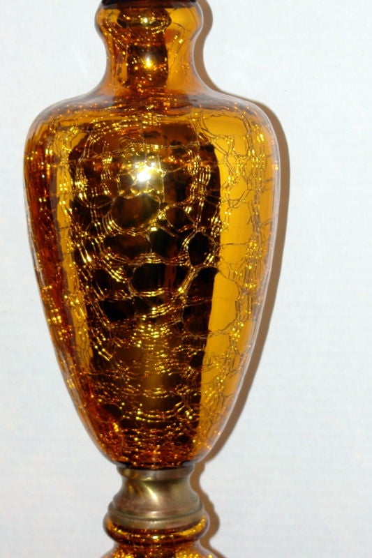 Lampes en verre de mercure craquelé d'or Bon état - En vente à New York, NY