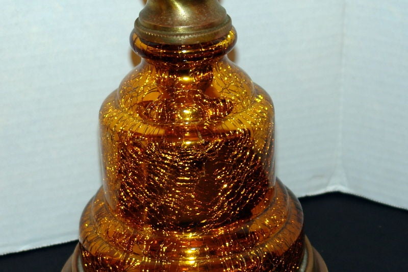 Mid-20th Century Gold Crackled Mercury Glass Lamps For Sale