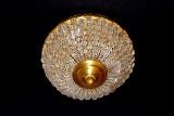 Bronze and Crystal Beaded Light Fixture